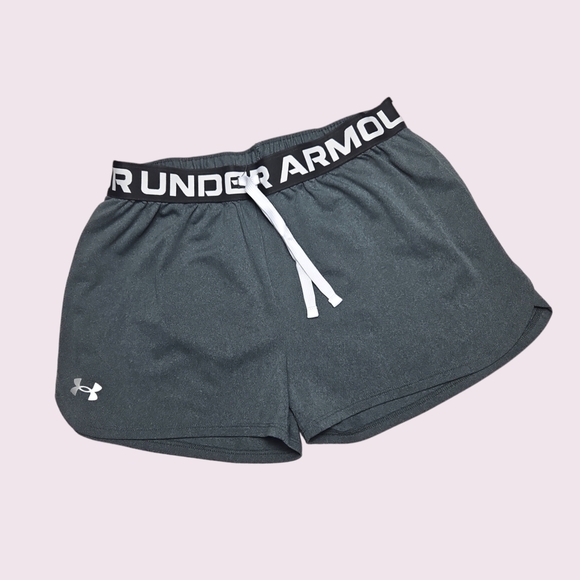 Under Armour Girls Athletic Shorts Gray Size Large - Picture 1 of 5